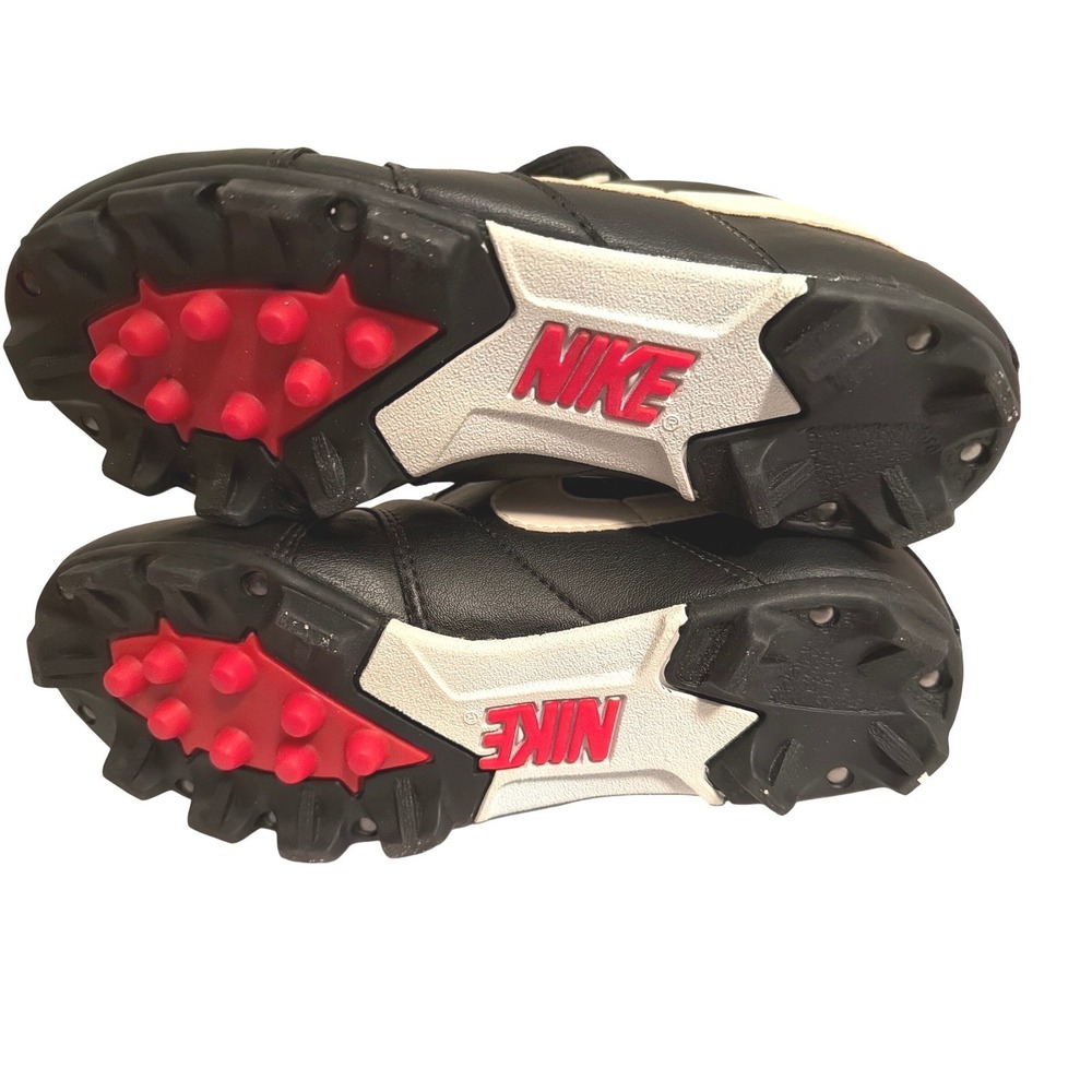 Nike Vintage Baseball Cleats Black White Red 115006-010 Kids Size 4.5Y 920709 P3 - Picture 7 of 8